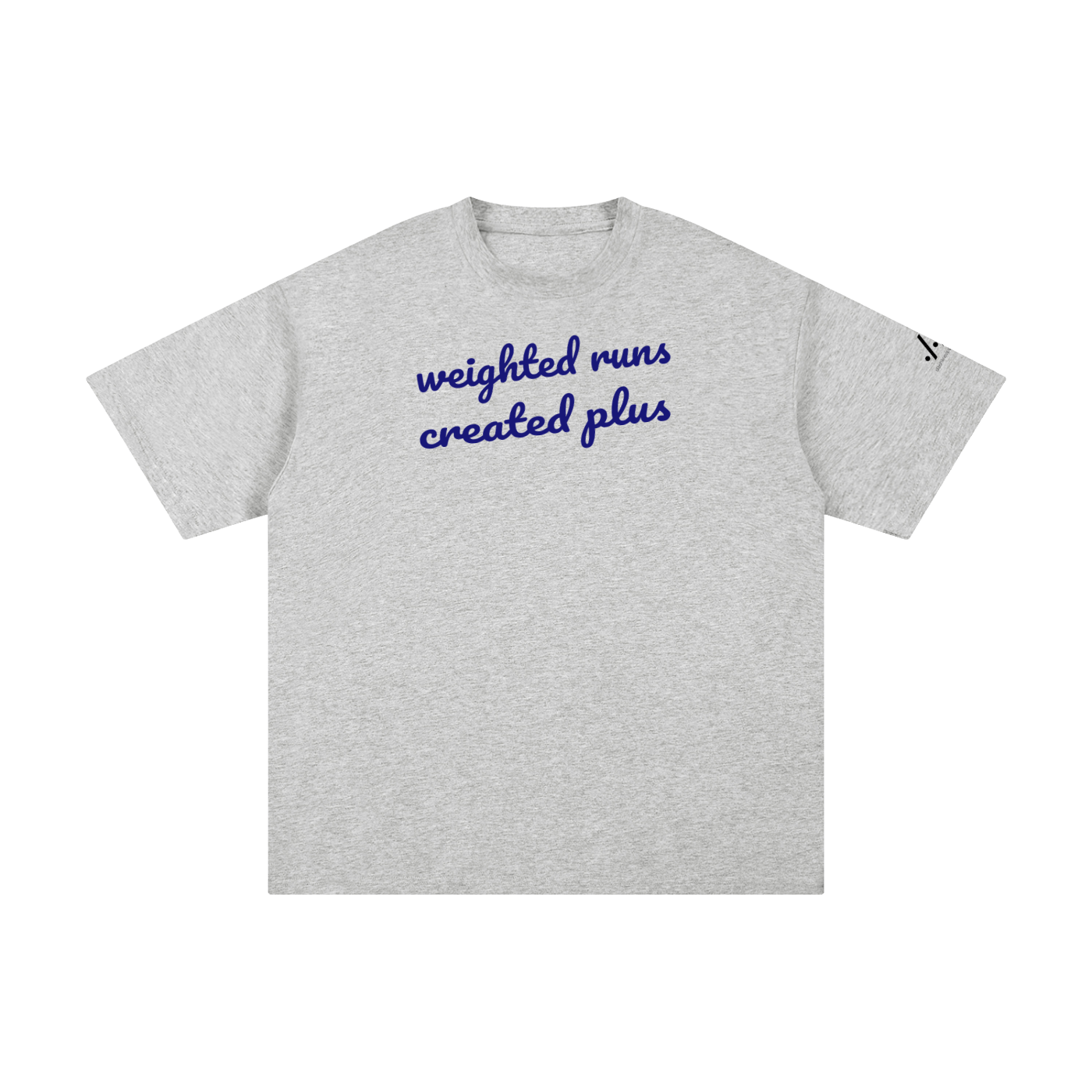 wRC+ cotton tee — Blue on grey