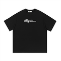 Ellipsis cotton tee — White on black