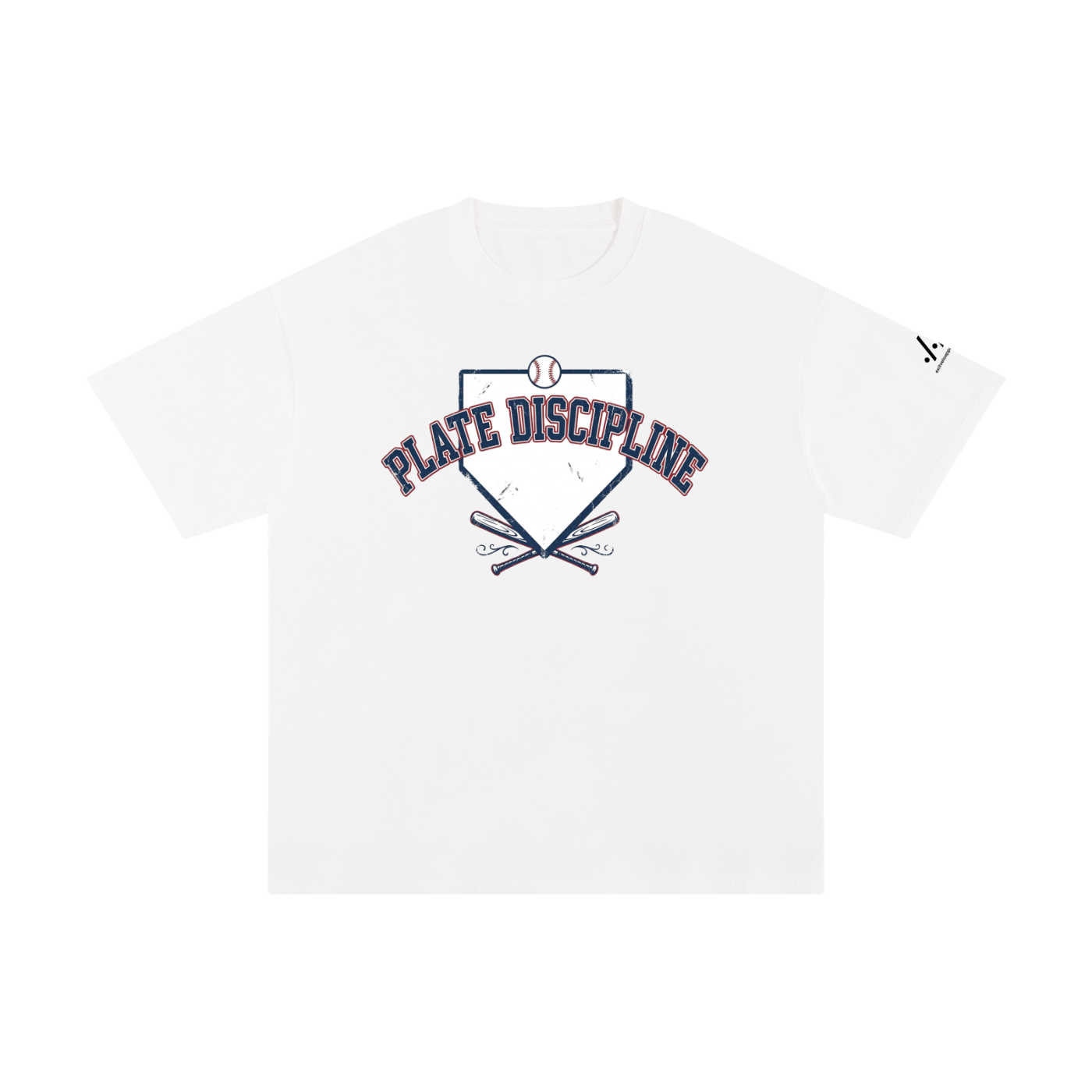 Plate discipline cotton tee — White