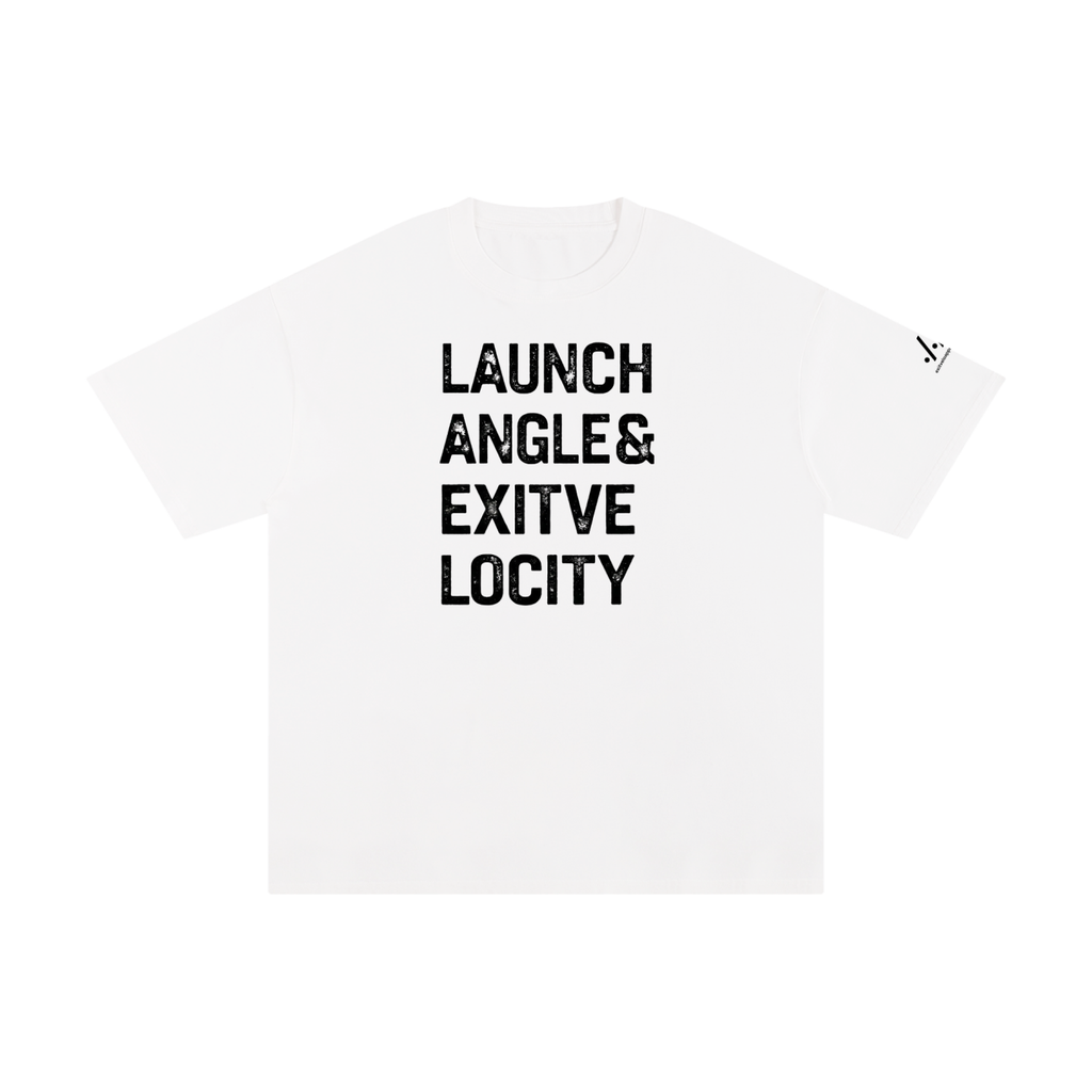 Launch Angle and Exit Velocity cotton tee — Black on white
