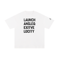 Launch Angle and Exit Velocity cotton tee — Black on white