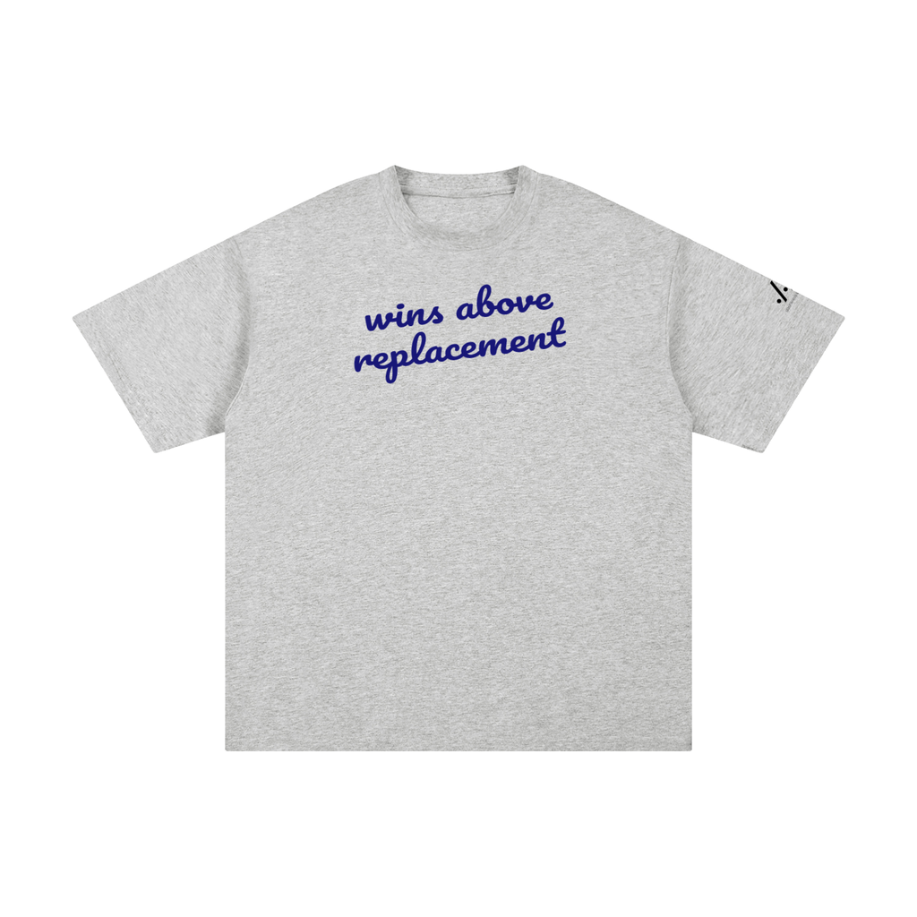 WAR cotton tee — Blue on grey