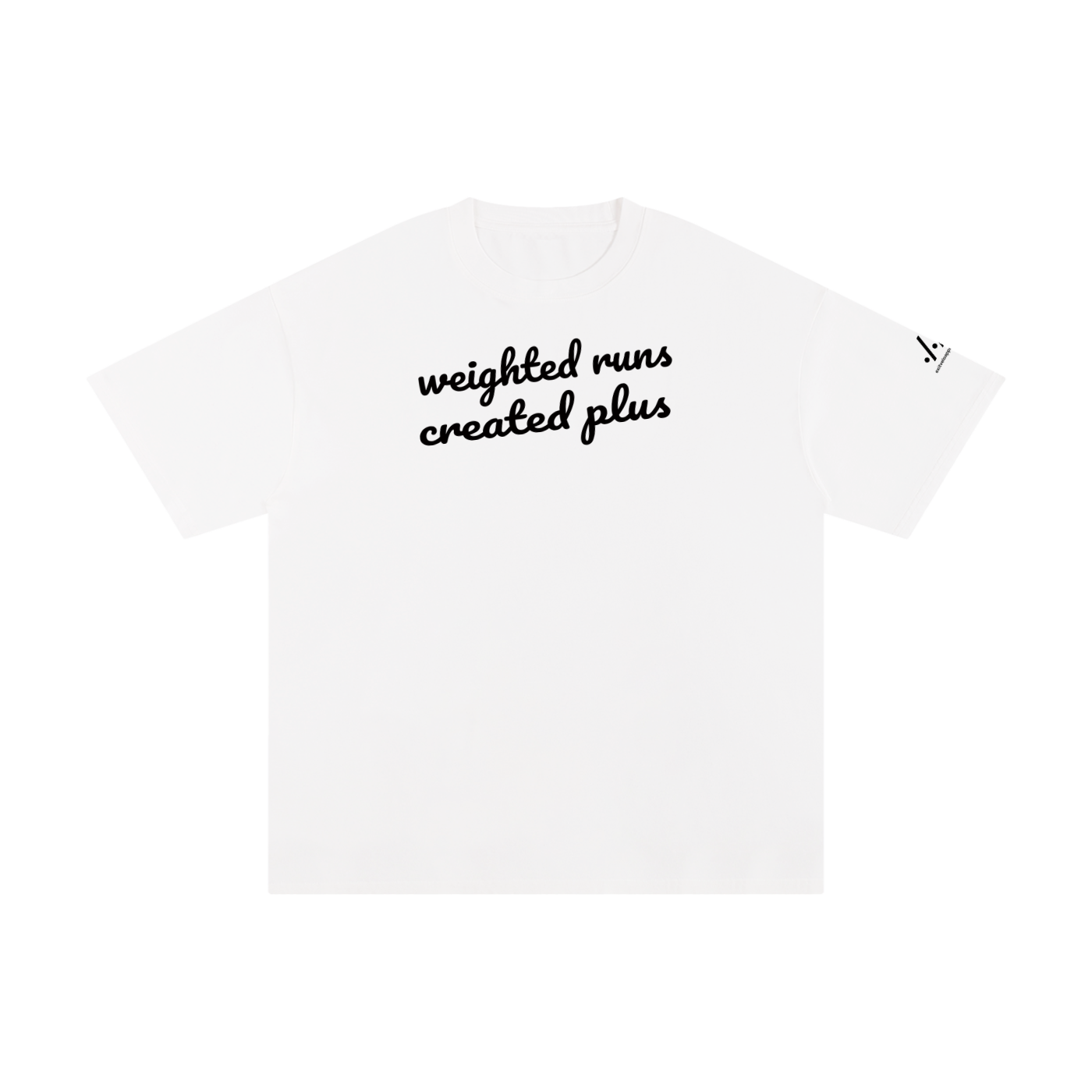 wRC+ cotton tee — Black on white