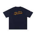 WAR cotton tee — Orange on navy
