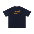 OPS cotton tee — Orange on navy blue