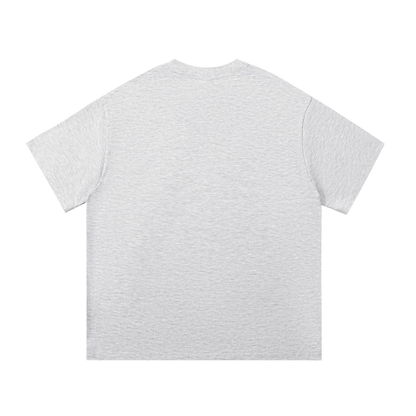 Em-dash slogan cotton tee — Blue on gray