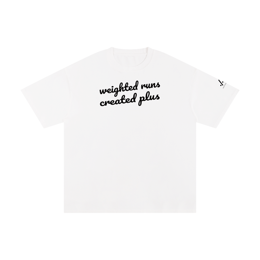 wRC+ cotton tee — Black on white