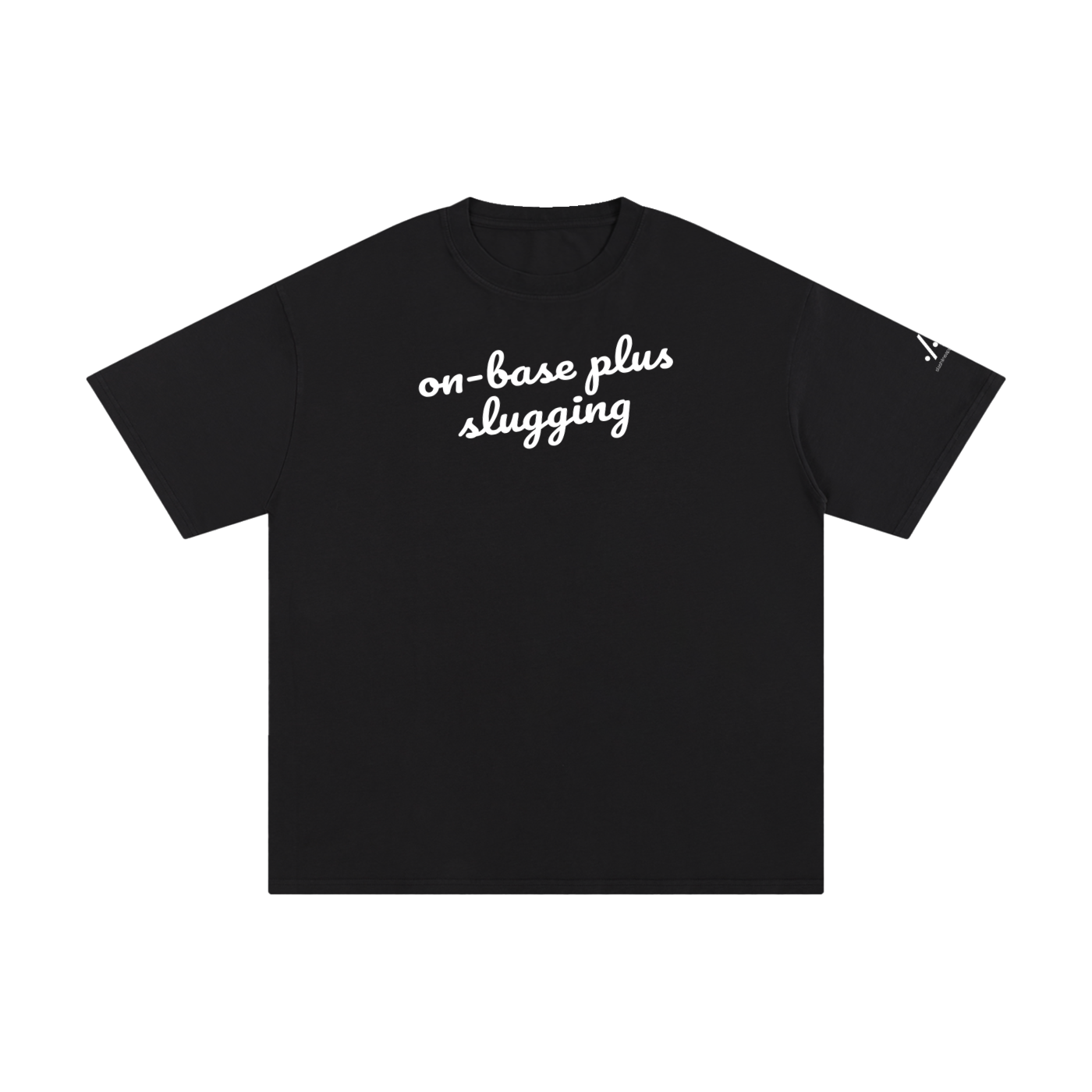 OPS cotton tee — White on black