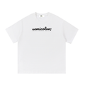 Semicolon cotton tee — Black on white