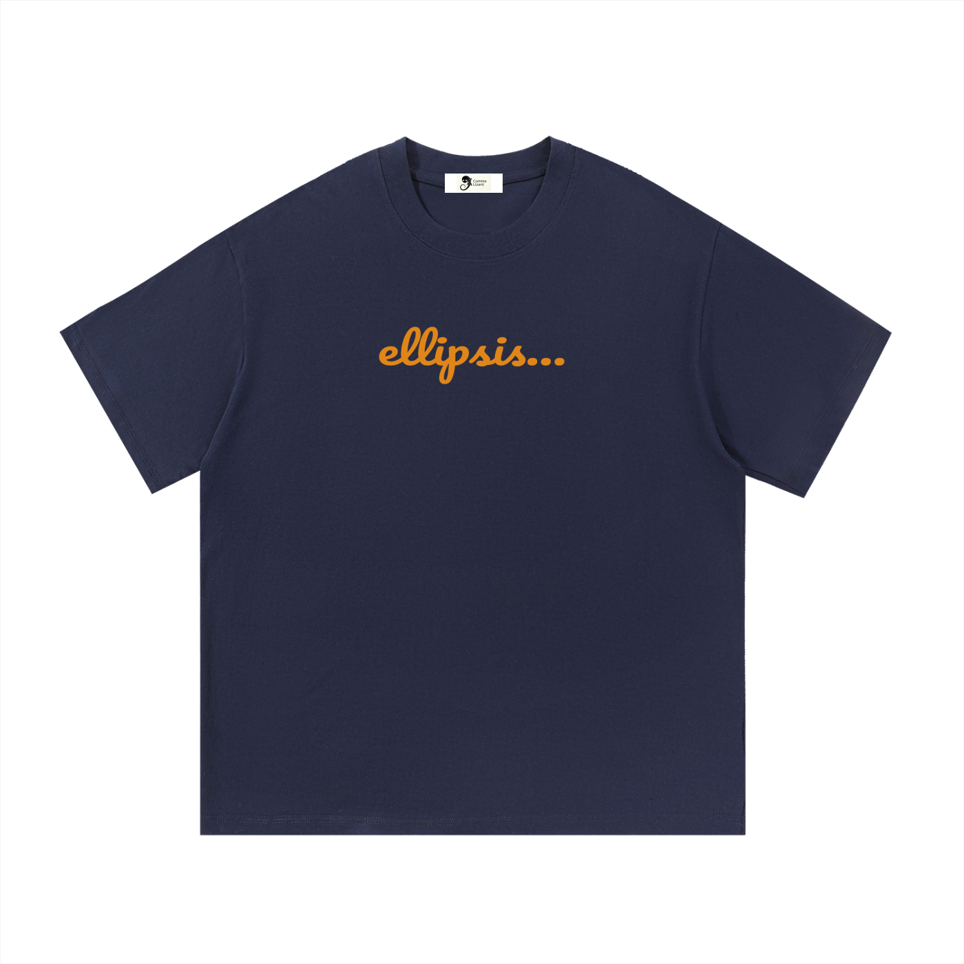 Ellipsis tee — Orange on navy