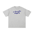 OPS cotton tee — Blue on grey