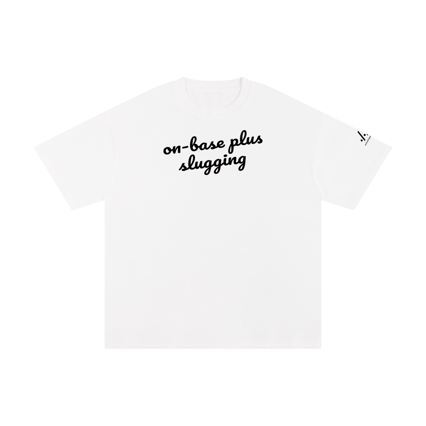 OPS cotton tee — Black on white