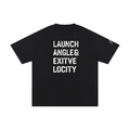 Launch Angle and Exit Velocity cotton tee — White on black